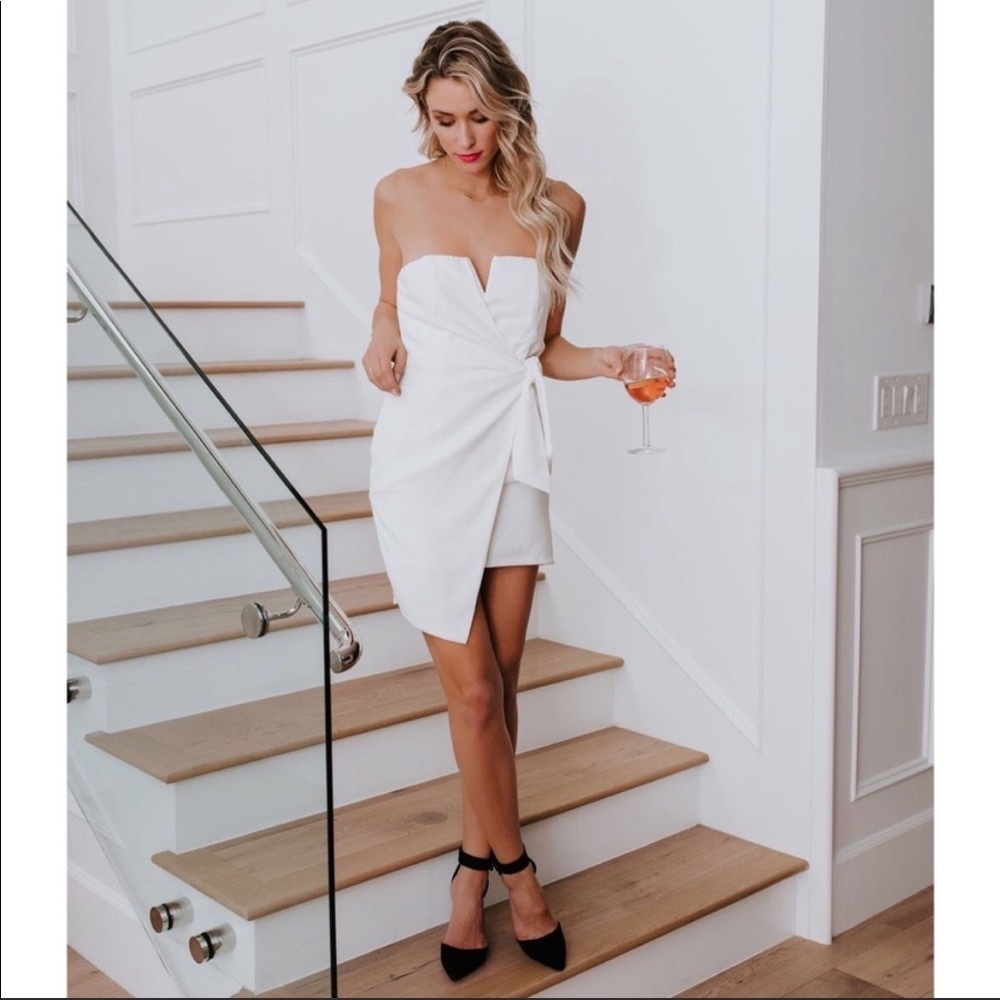 VICI white strapless dress Size S